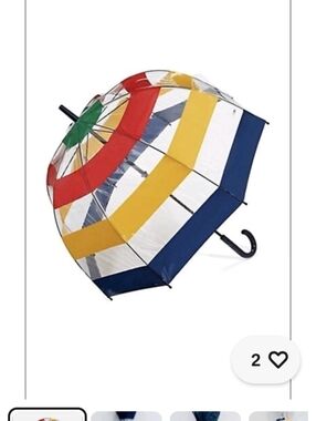 BRAND NEW WITH TAGS ICONIC HBC STRIPS Colorful Striped Dome Umbrella